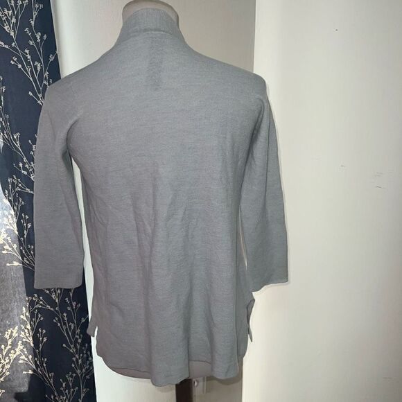 Eileen Fisher Virgin Wool 3/4 Sleeve Cardigan Light Blue sz S Small - Picture 3 of 5